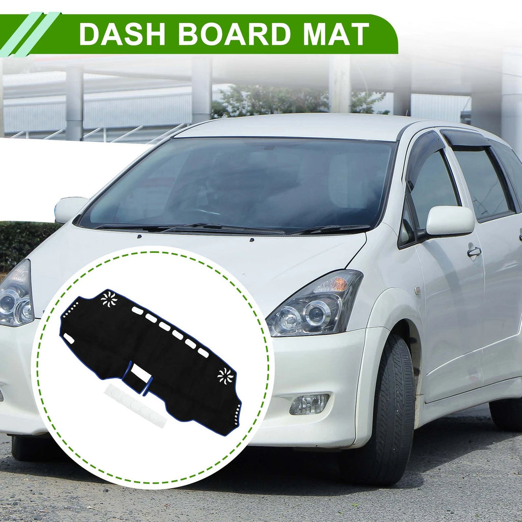 Dashboard Cover Mat for Toyota Wish (2010–2018) Sun Protector Black Blue