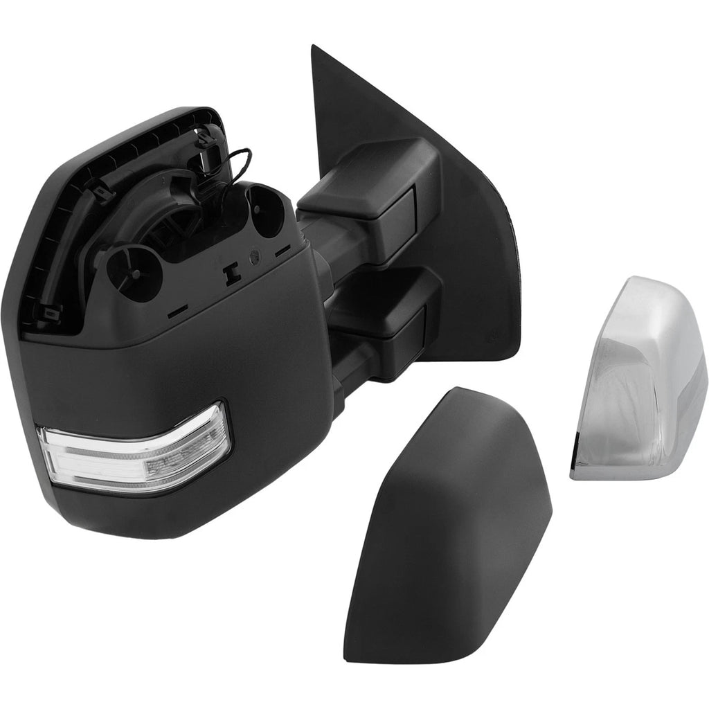 Right Side Mirror for Ford F-250 Super Duty (2017–2019) Textured Chrome Cap