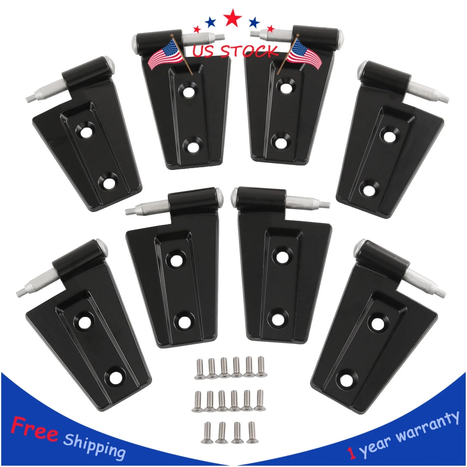 16PCS Steel Door Hinge Kit for Jeep Wrangler JK (2007–2018)