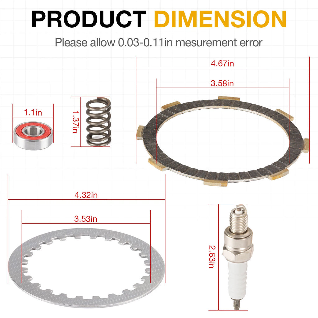 Clutch Friction Plates Gasket Kit for Honda CRF80F CRF100F (2004–2013)
