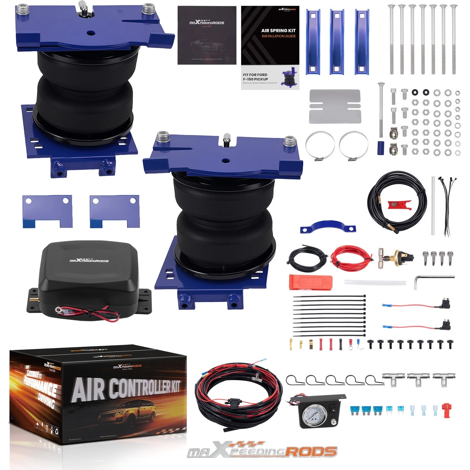 Air Suspension Helper Spring + Compressor Kit for Ford F-150 (2004–2014)
