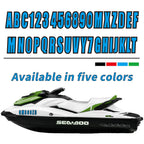 Set of 4 Boat Registration Number Decals Blue A-Z & 0-9 (3")