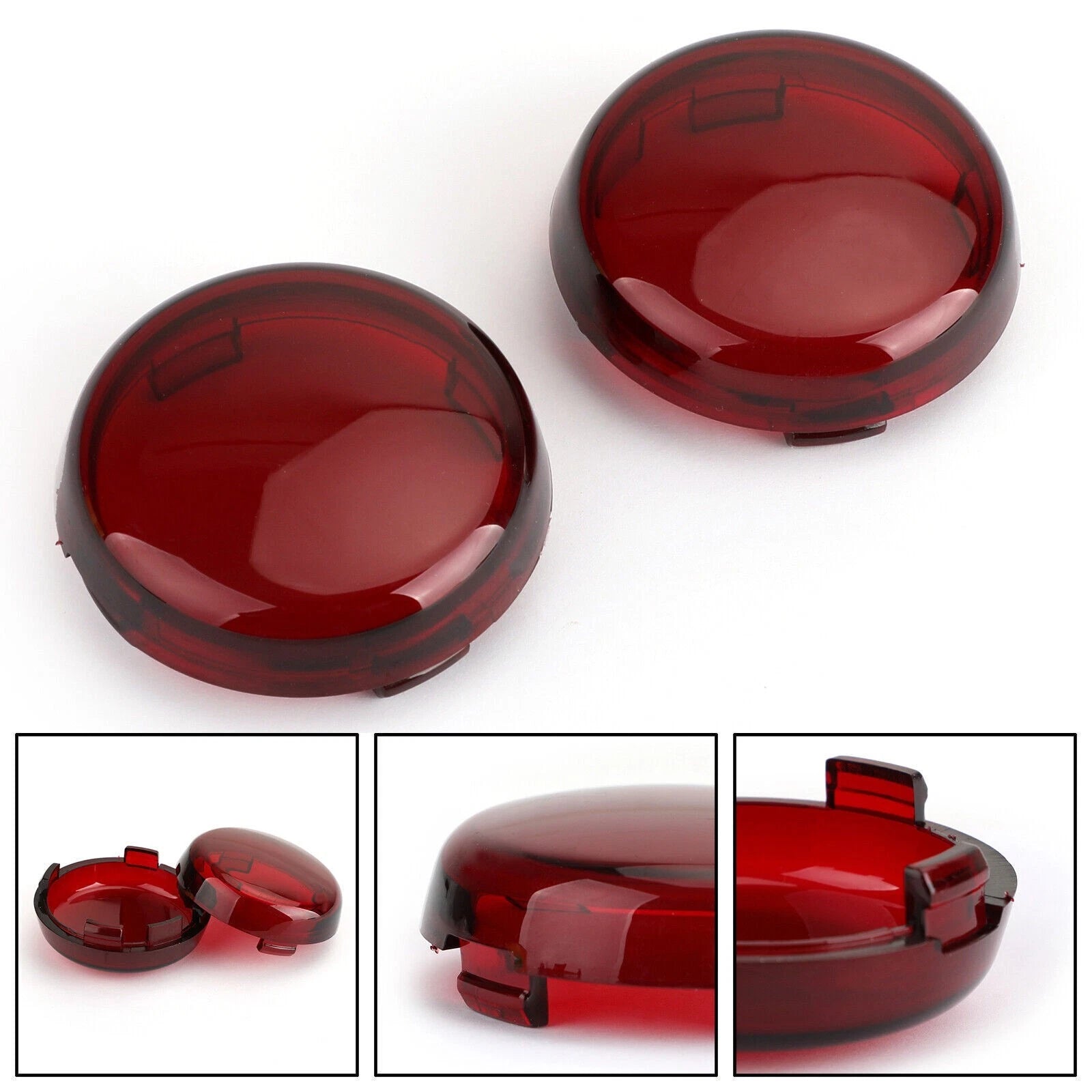 Turn Signal Light Lens Cover for Electra Glide Heritage Softail (Red)