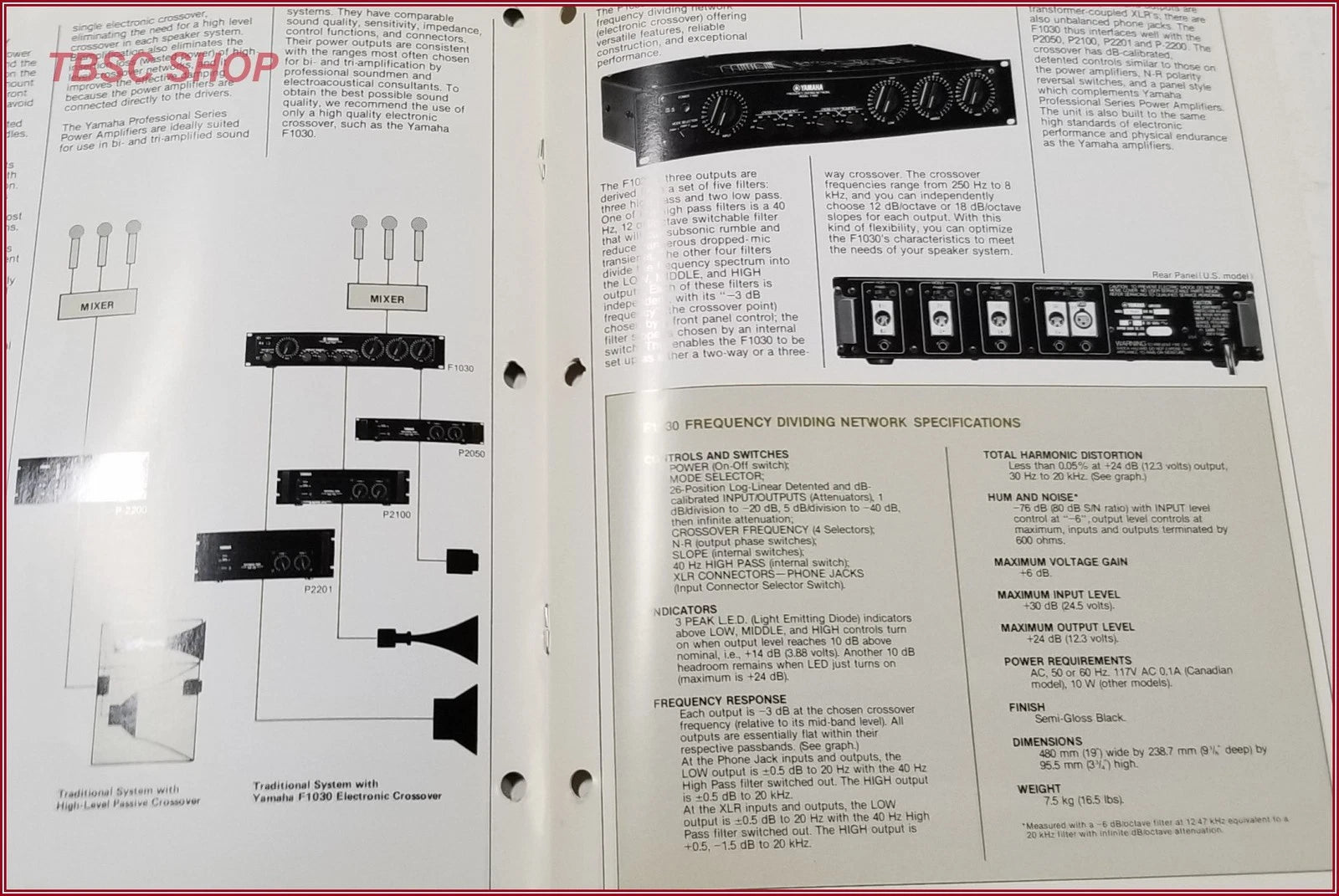Power Amplifiers for Yamaha P2050 P2100 P2201 P2200 (Original Brochure)
