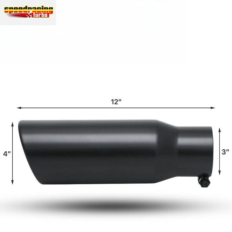 Exhaust Muffler 3" Inlet 4" Outlet for Universal Fit (12" Length)