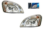 Chrome Projection Headlights with LED U-Bar Light for Freightliner Cascadia (2018–2025)