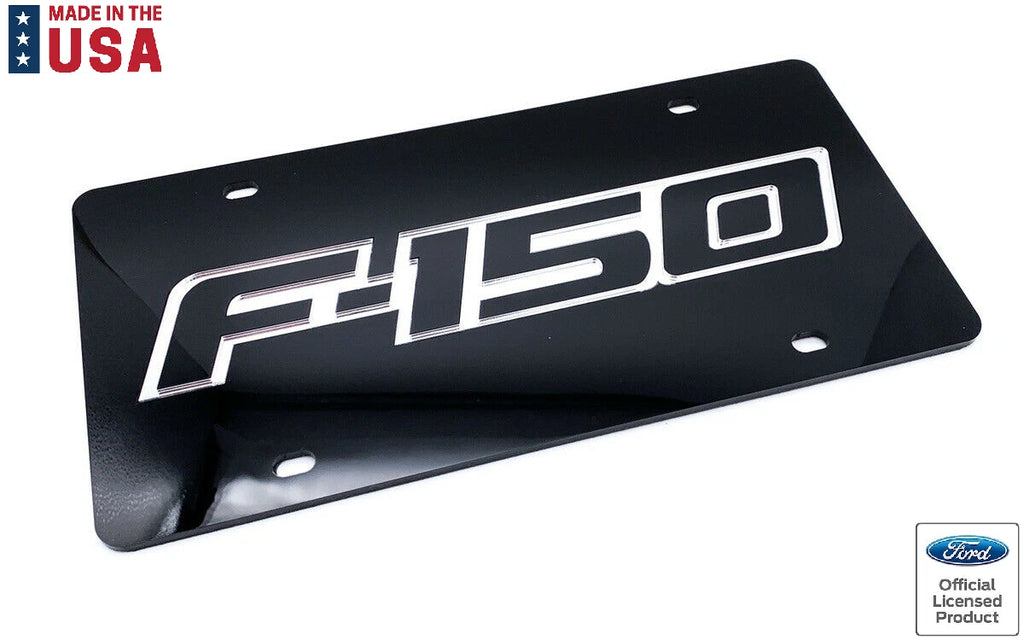 Acrylic Premium Black License Plate for Ford F-150 Mirror Emblem (2009–2014)