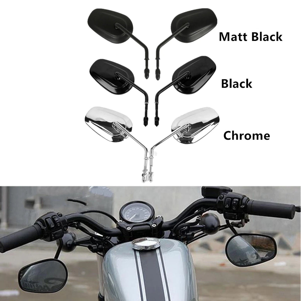Teardrop Rearview Side Mirrors for Harley Touring Road King (Universal 8mm)
