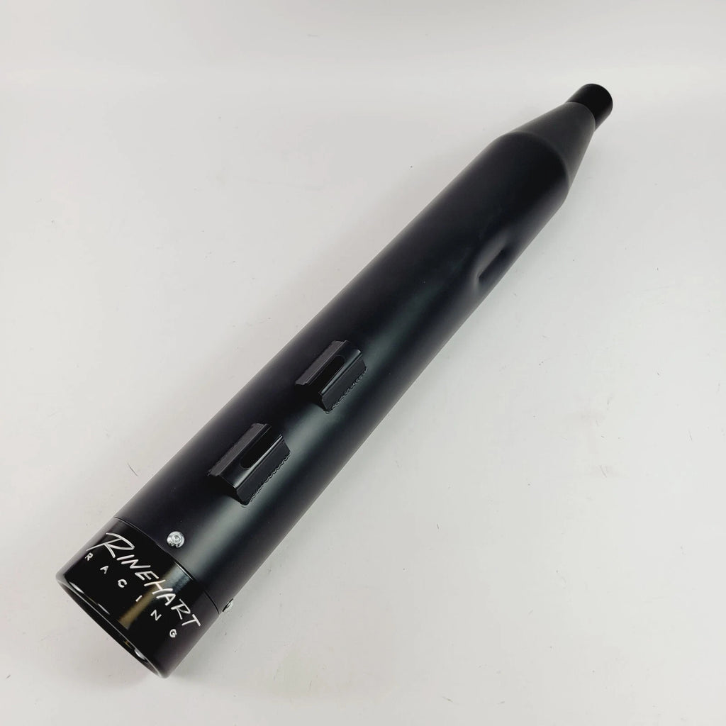 Rinehart 4 in. Left Slip-On Muffler w/Black End Cap for Harley (500-0117L)