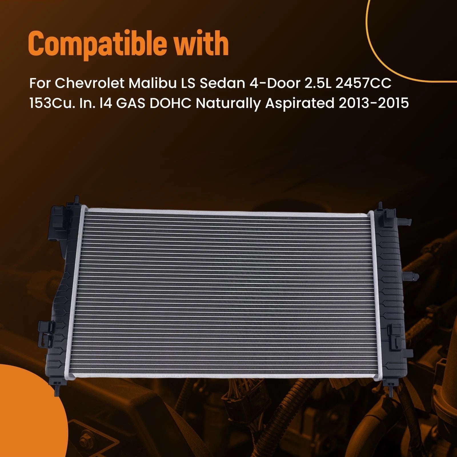 Aluminum Cooling Radiator for Chevrolet Malibu LT LTZ (2013–2015) 2.0L Turbo