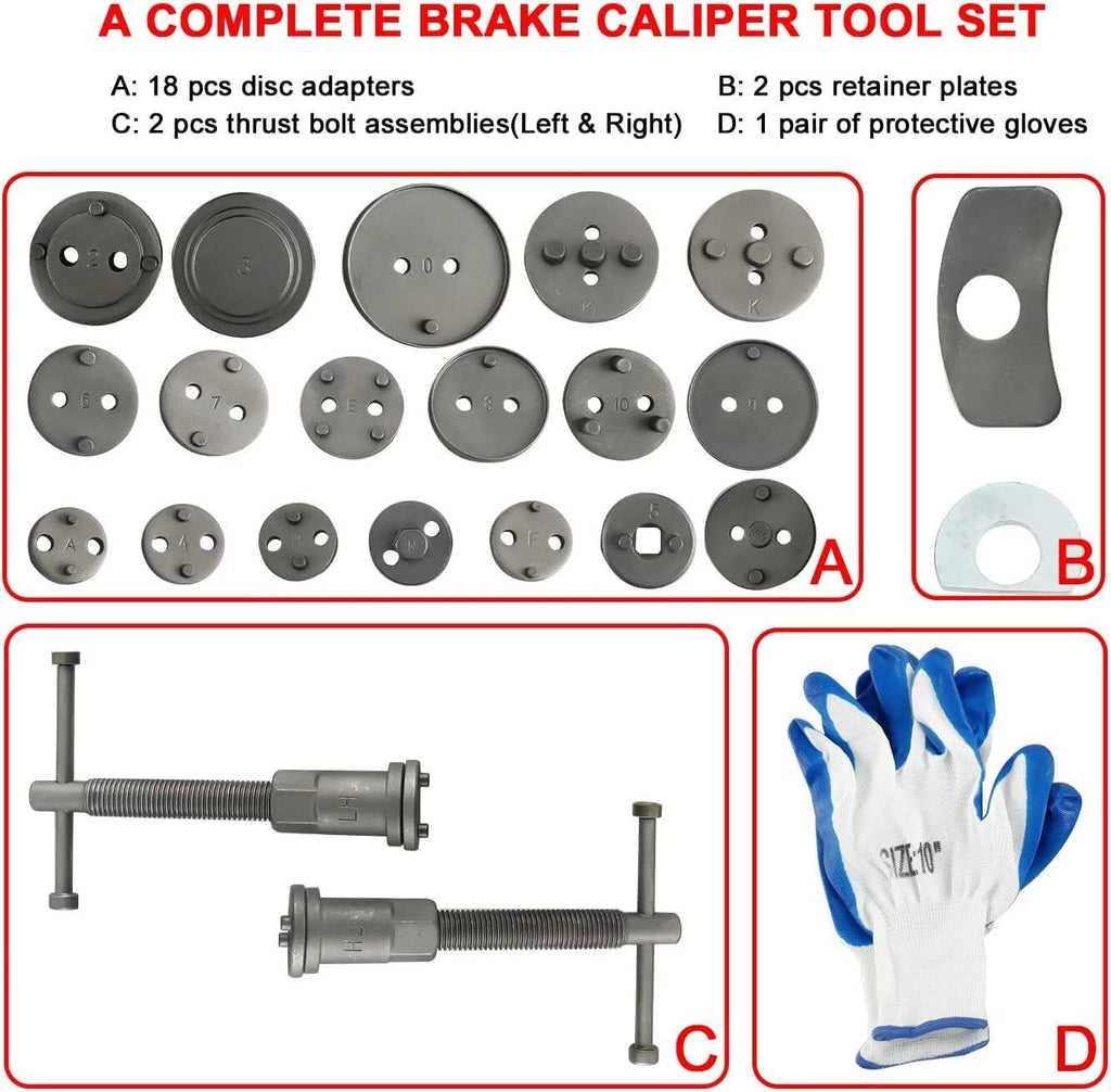 24pcs Brake Caliper Compressor Tool Kit for Universal Vehicles
