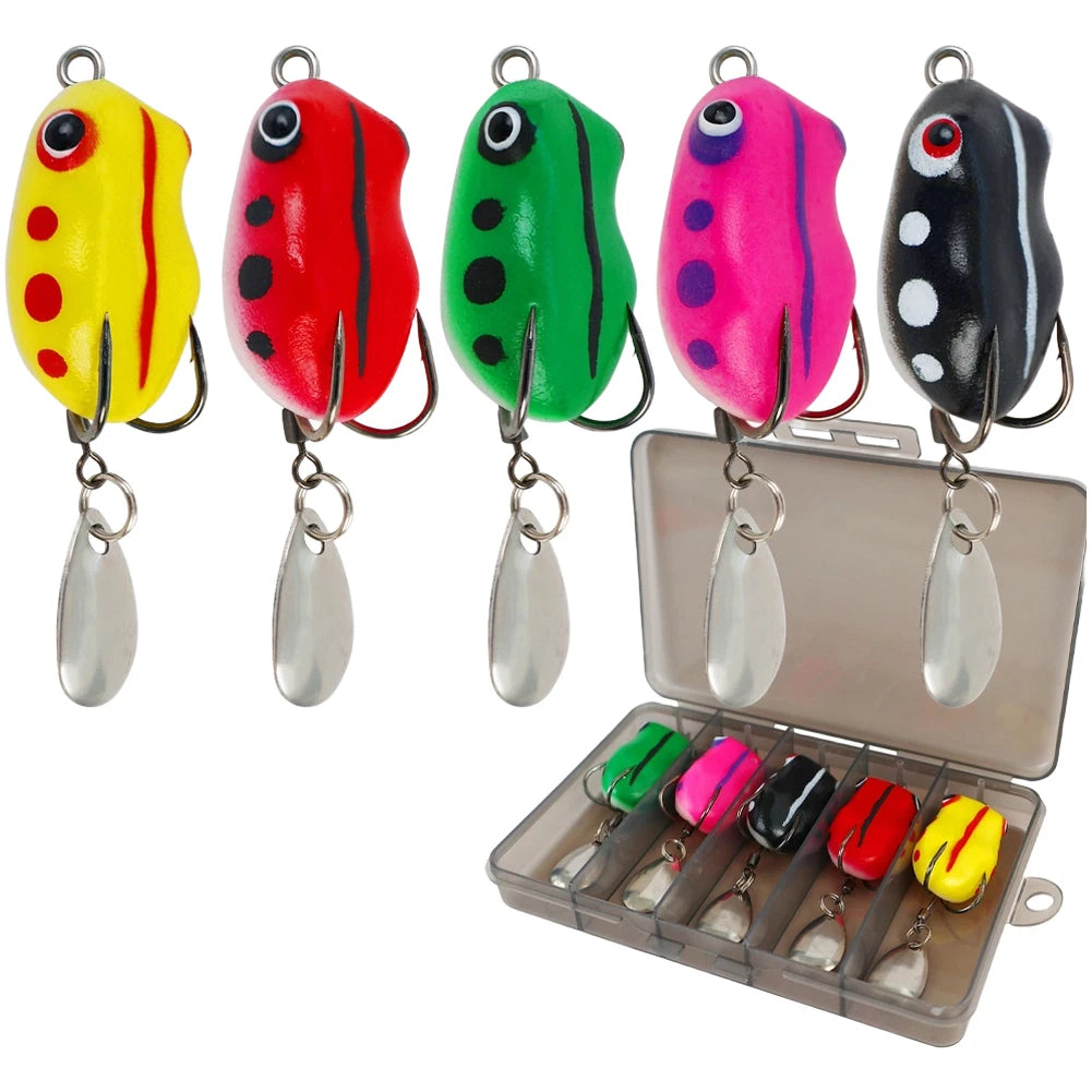 5PCS Soft Silicone Fishing Baits with Noise Maker for Bass
