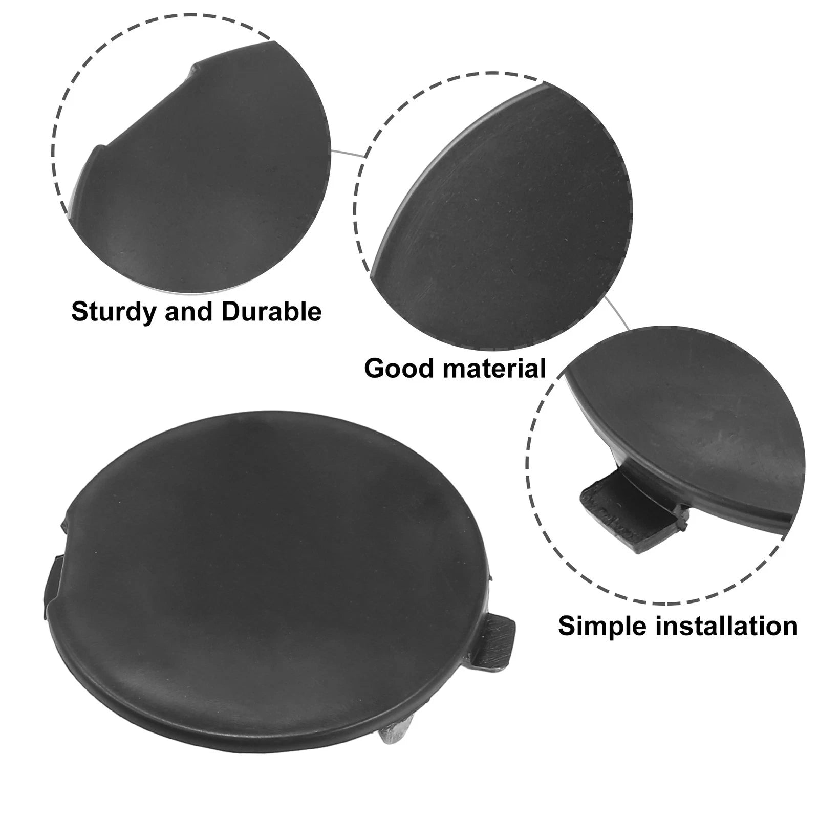 Rear Right Tow Hook Cover Cap for Mazda 3 (2014–2018) 1pc Black