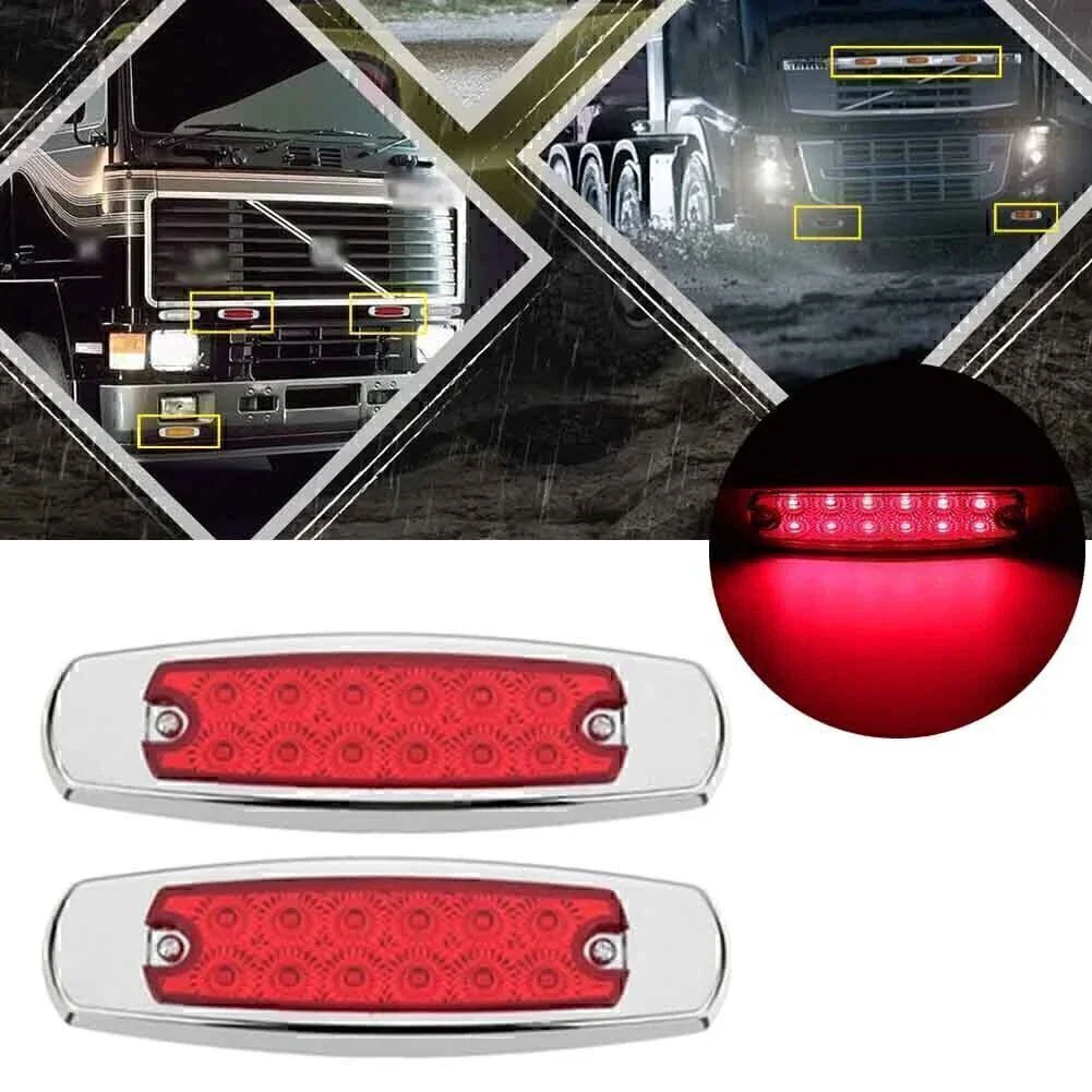 Red 12 LED Sealed Side Marker Clearance Lights for Trailer