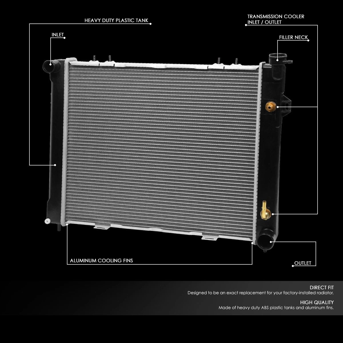 OE Style Aluminum Core Radiator for Jeep Grand Cherokee 5.2L (1993–1997) DPI 1394