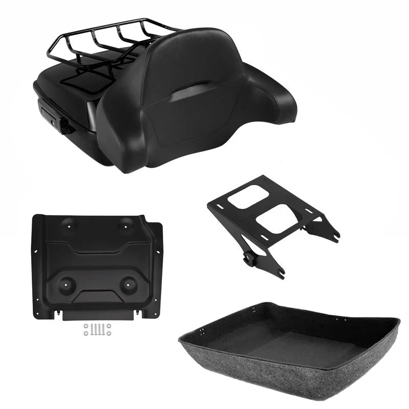 Chopped Trunk Backrest Luggage Mount Rack for Harley Touring FLHR (2014–2026)