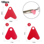 100pcs Plastic Fishtail Spinners for Fishing Accessories