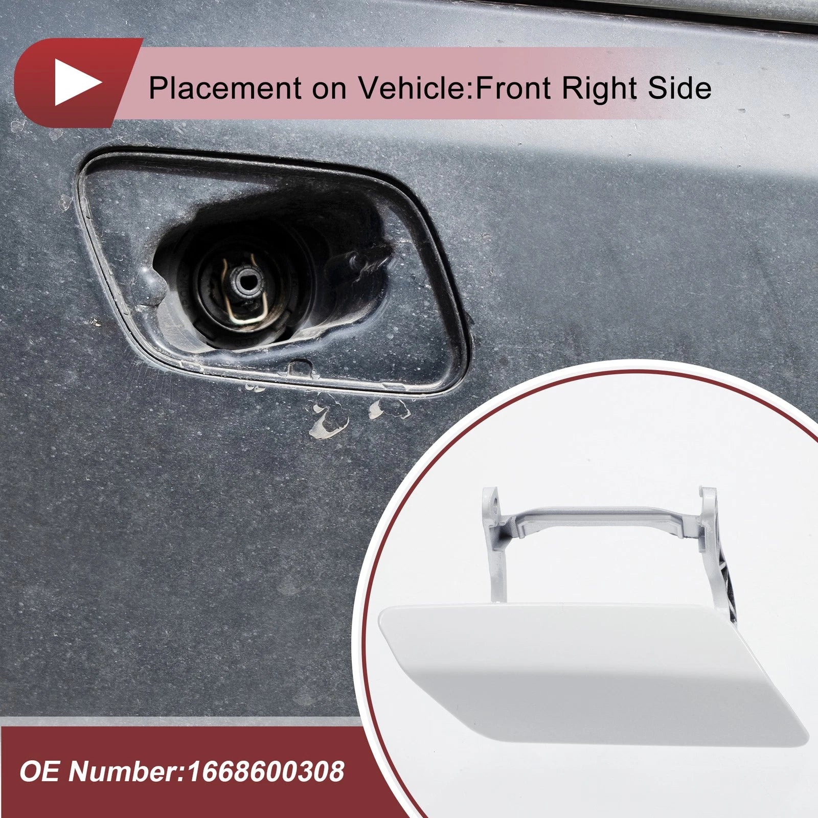 Front Right Washer Nozzle Cover Cap for Mercedes-Benz GL350 (2013–2016) White