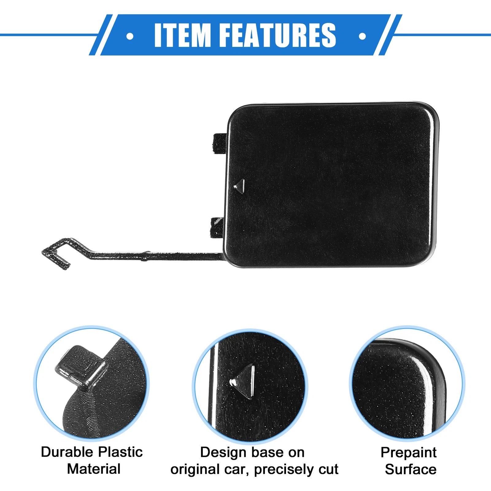 Tow Hook Cover for Mercedes-Benz W211 (2002–2008) - Black Rear Right