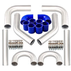 2.5" Universal Aluminum Turbo Intercooler Elbow Pipe Kit with Hose & Clamp