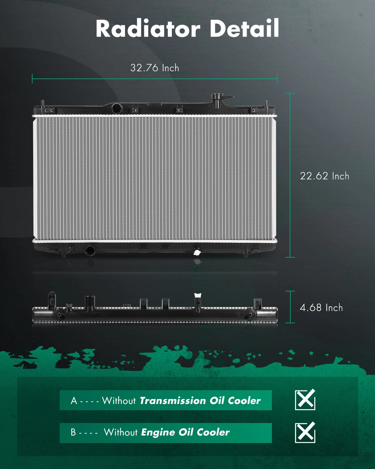Radiator 13363 for Honda Accord (2013–2017) & Acura TLX (2015–2020)