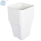 Set of 10 Square White Nursery Pots for Plant Growing