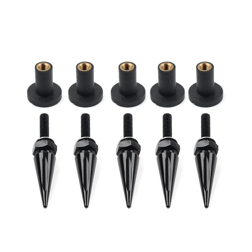 5x Spike Windshield Fairing Well Nut Bolt Kit for Harley Road Glide (2015-2023)