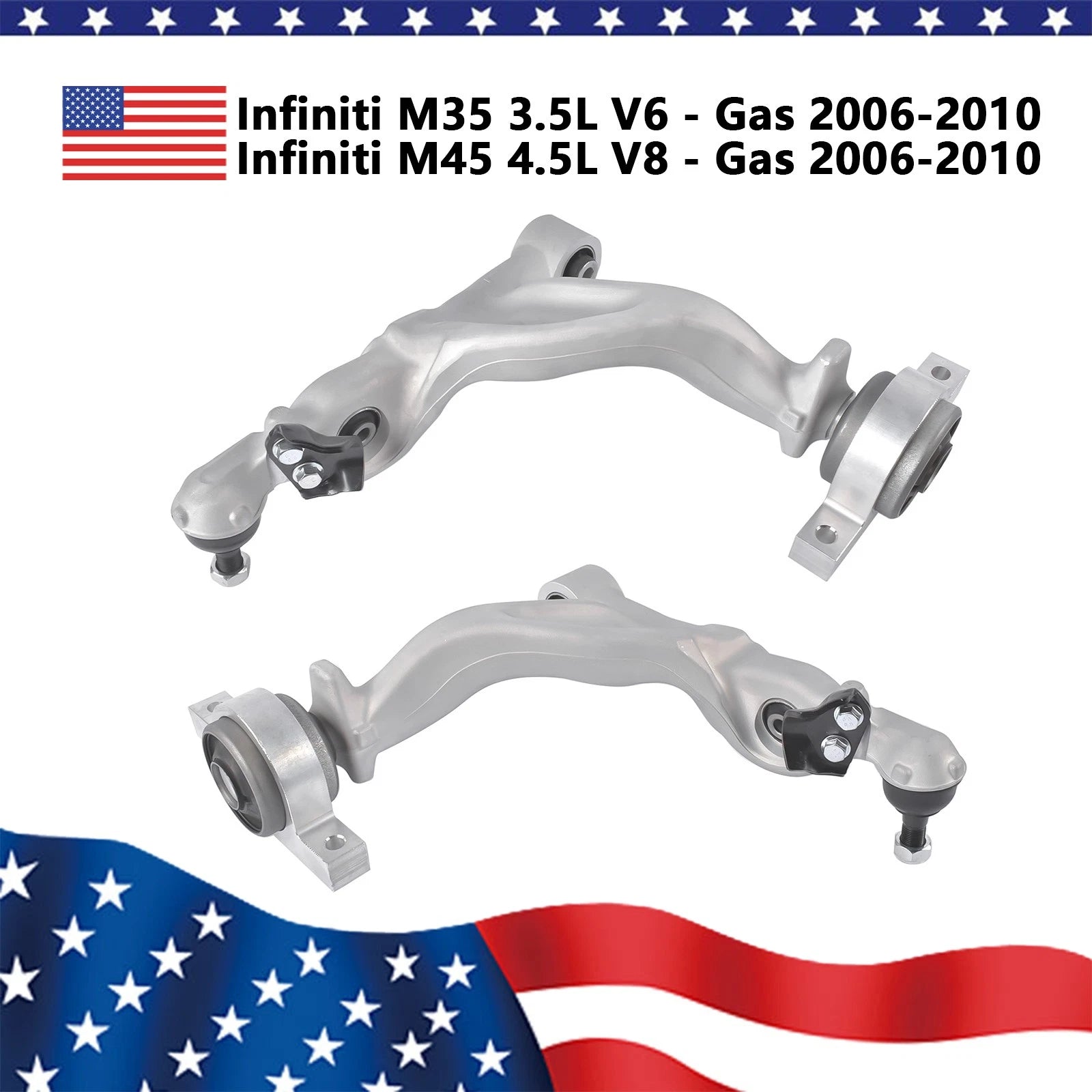 Set of 2 Front Control Arms for Infiniti M35 M45 (2006–2010)