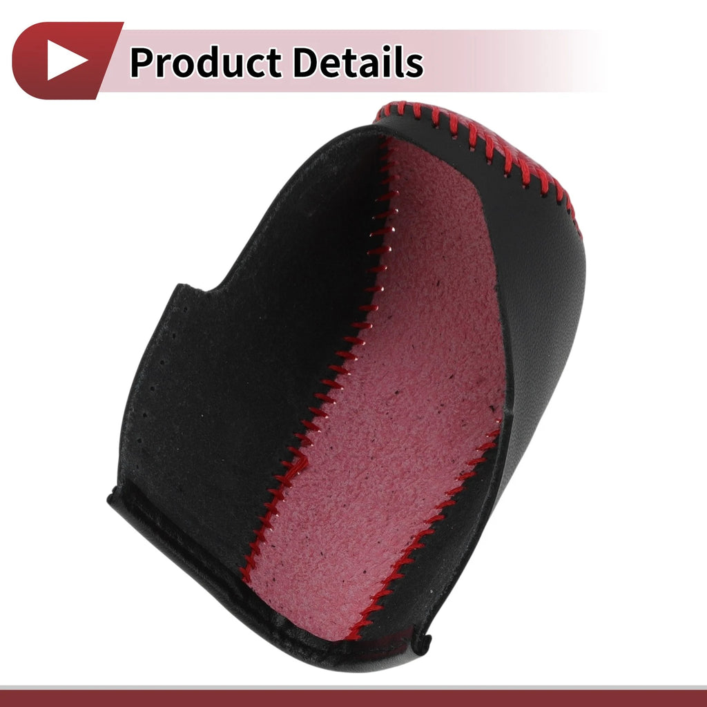 1 Pc Gear Shift Knob Cover for BMW 3 Series E90 (2007–2013) Black Red Faux Leather