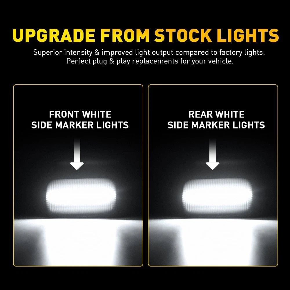 4X Smoke White LED Marker Lights for Chevy Silverado GMC Sierra (2015–2023)