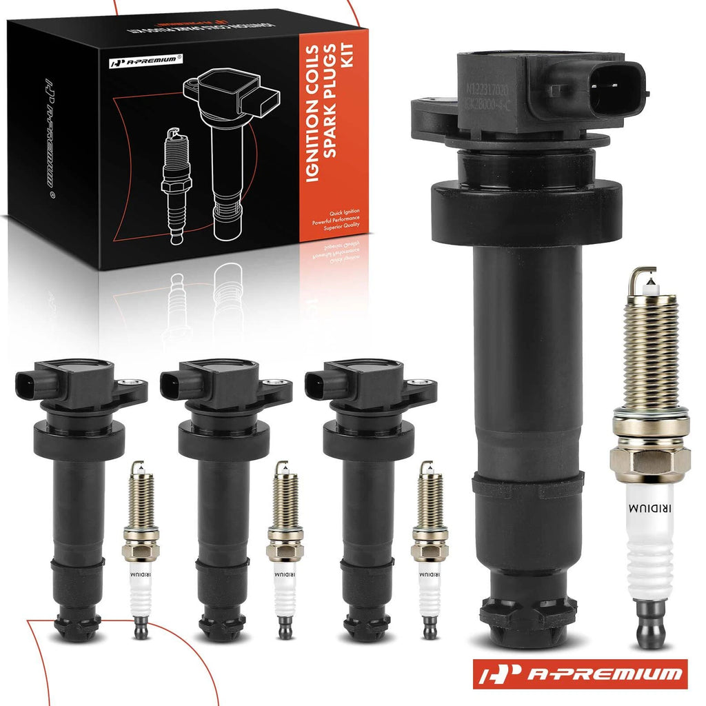 Set of 4 Ignition Coils & Spark Plugs for Kia Soul (2010–2011)
