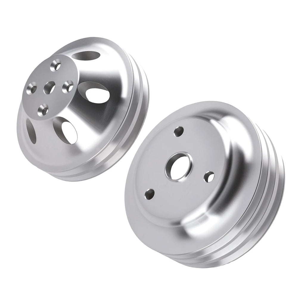 Aluminum 2&3 Groove Pulley Combo for Chevy Small Block 265-400 V8 (1967–1986)