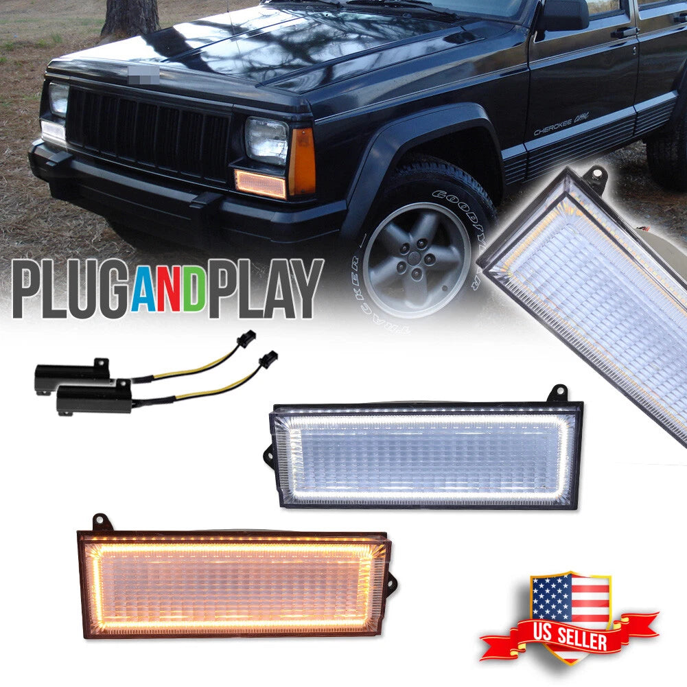 Switchback LED Front Turn Signal Lights for Jeep Cherokee Comanche (1984–1996)