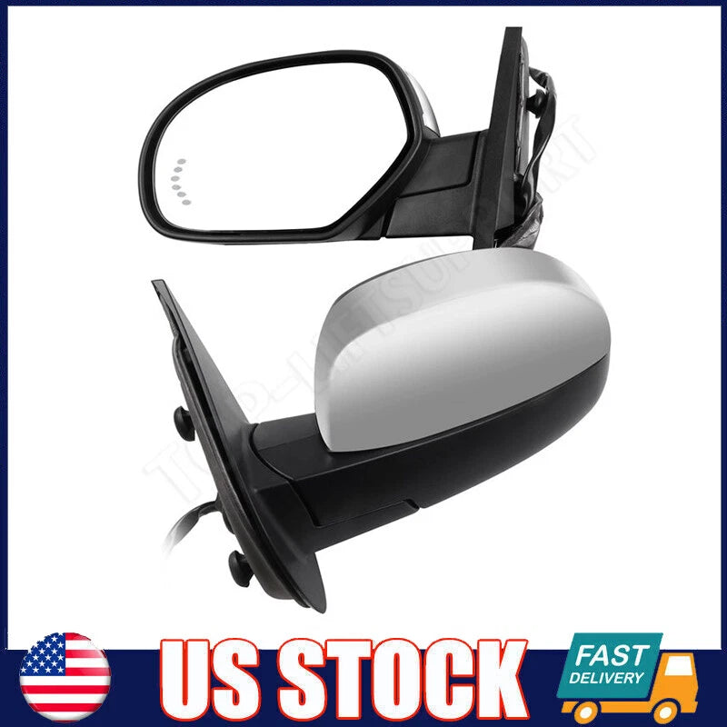 Power Heated Chrome Memory Side Mirrors for Chevy GMC (2007–2013)