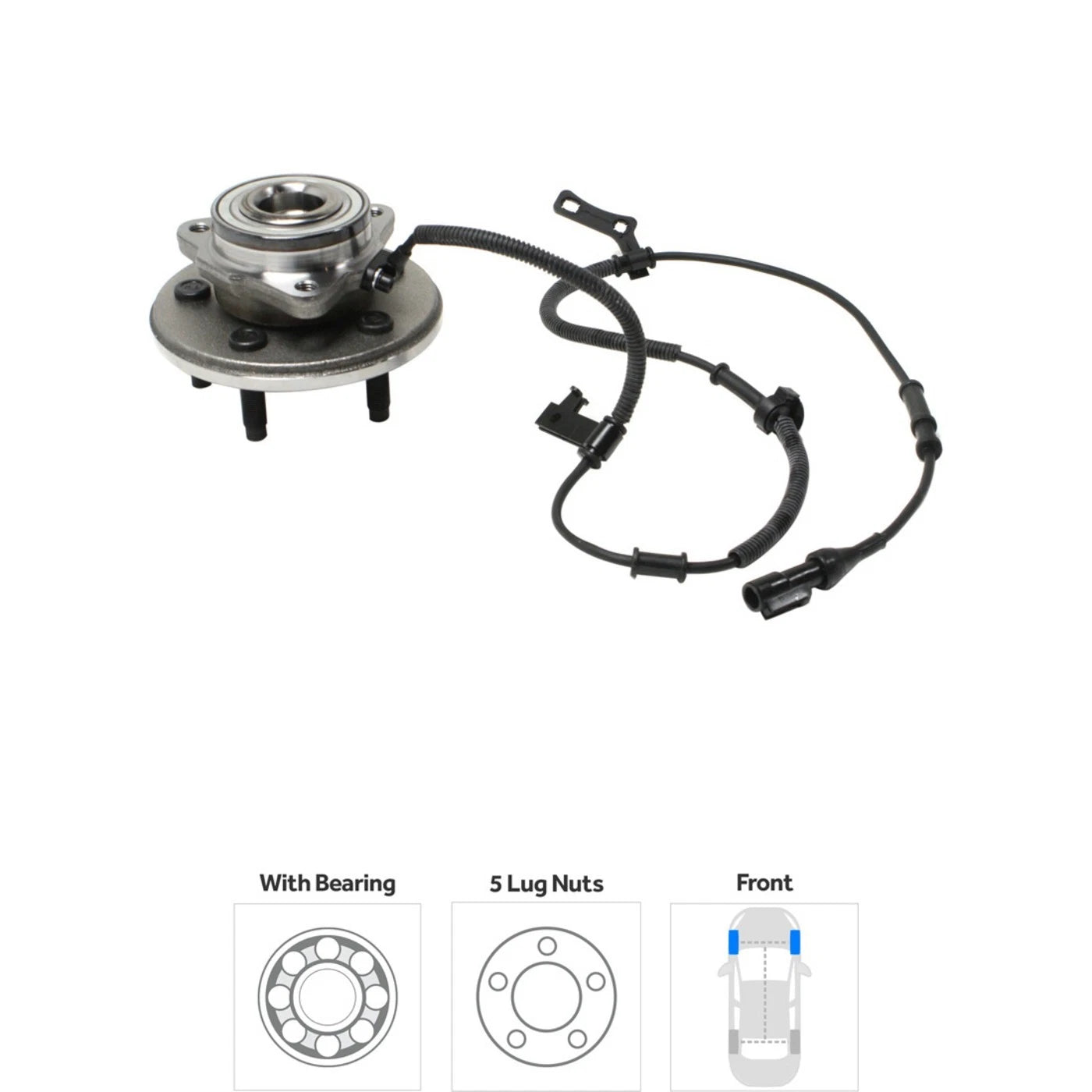 Wheel Hub Kit for Ford Explorer (2006–2010) Front Left & Right with Bearing & Sensor