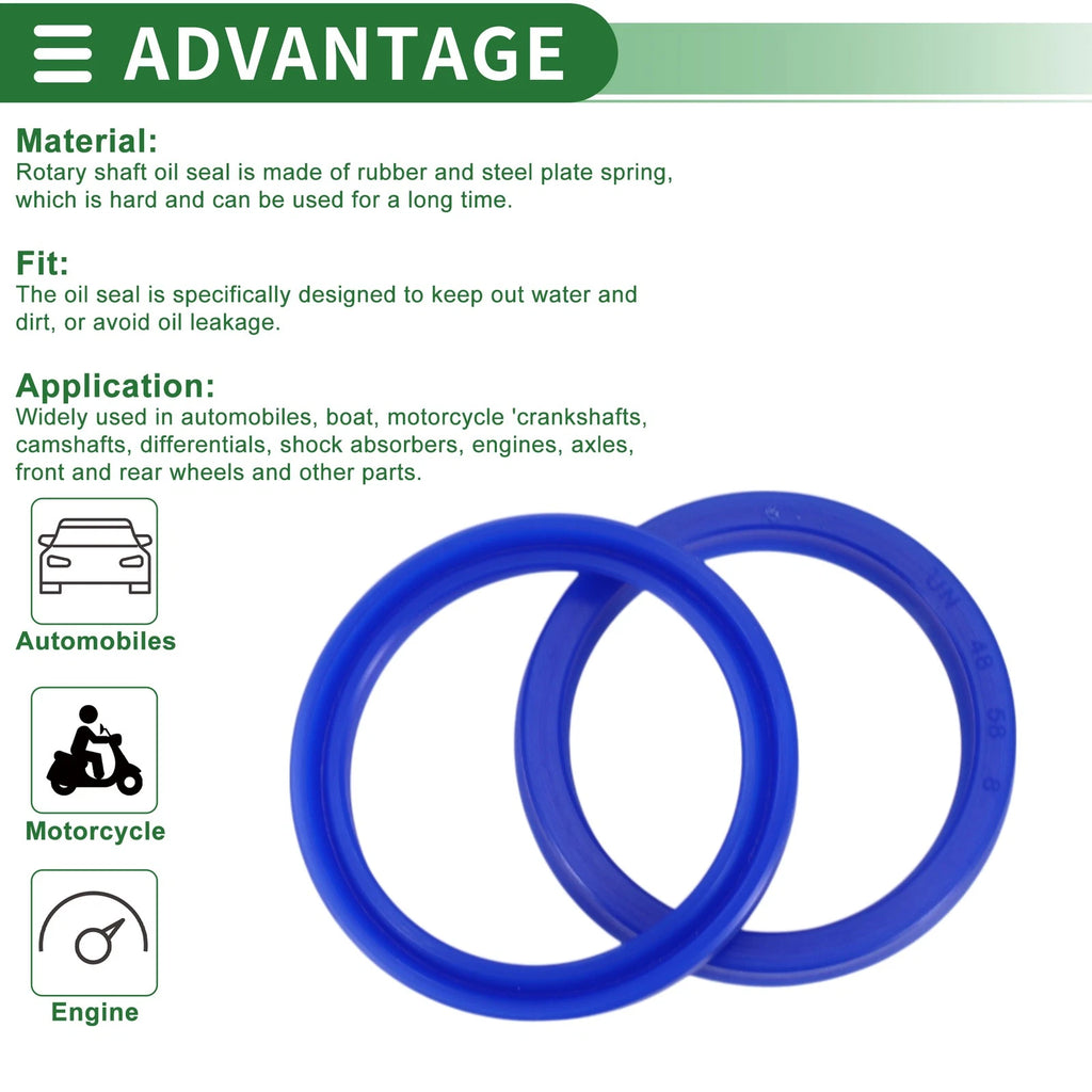 Set of 5 Oil Seal Ring 48x58x8mm for Rotary Shaft (TPU, High Pressure)