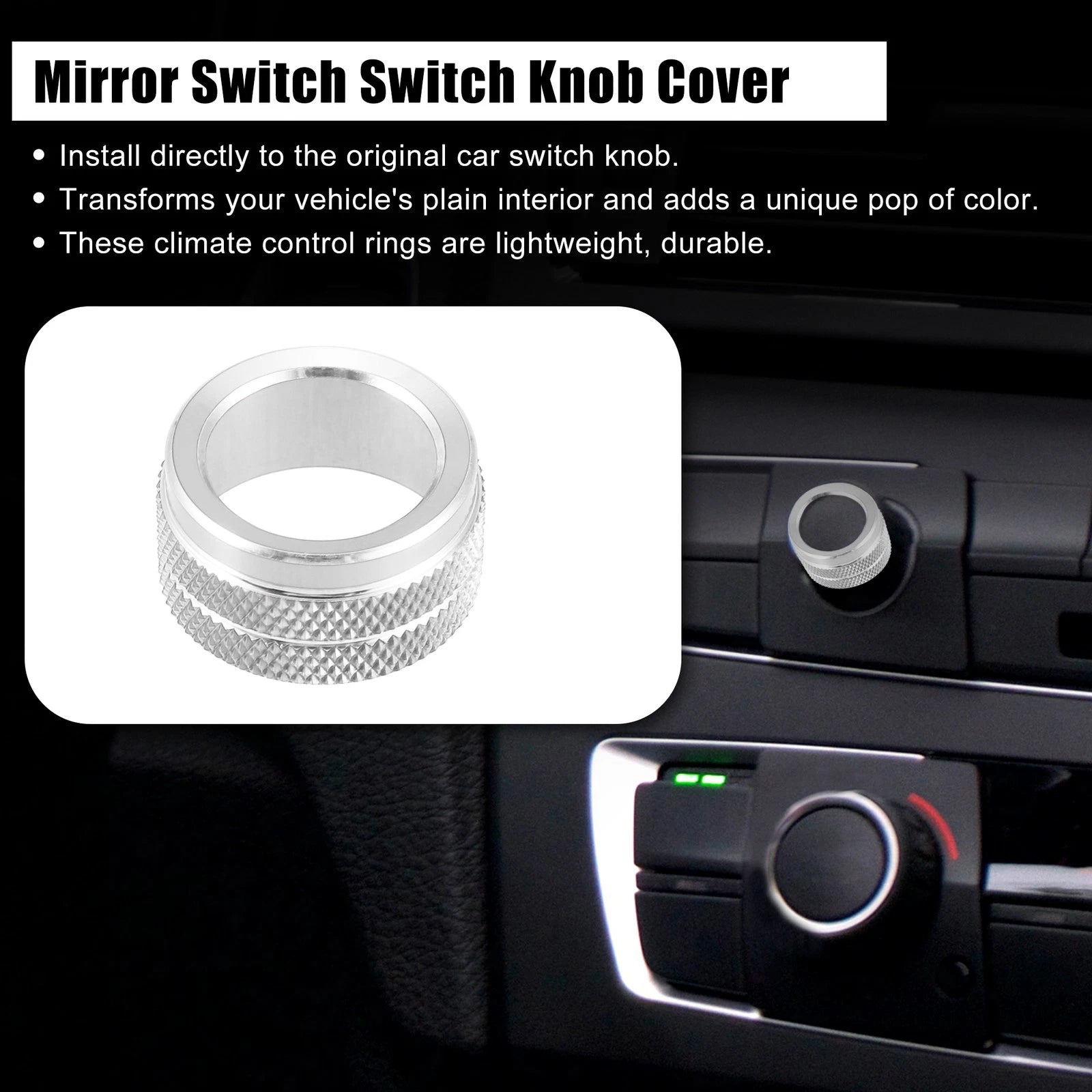 Auto Mirror Switch Knob Cover for Toyota  - Silver Tone