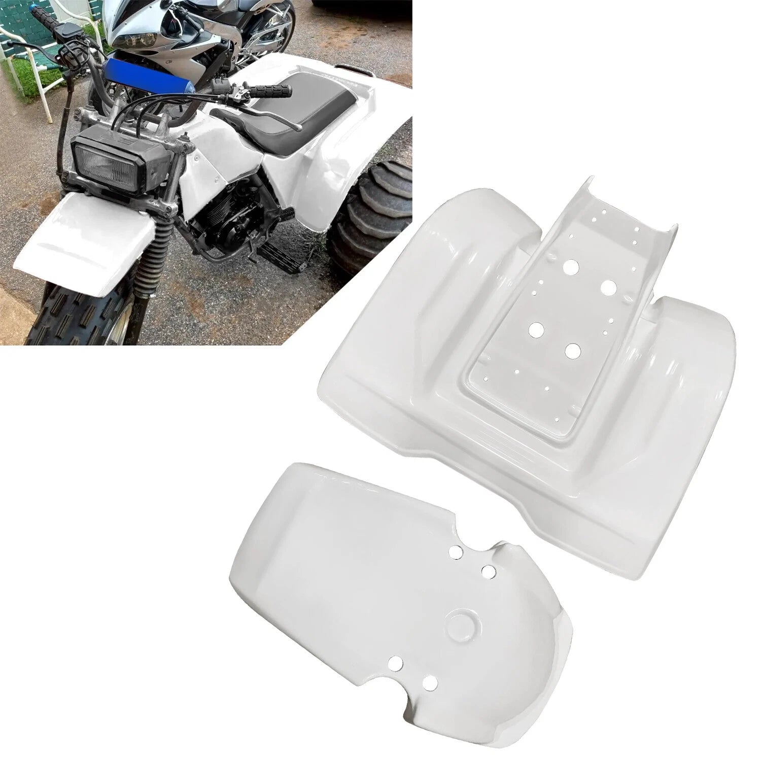 Front and Rear Fender Set for Honda ATC200X (1983–1985) - ABS Plastic White