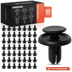 50Pcs 6mm Black Nylon Push Type Retainer Clips for Mitsubishi Subaru 