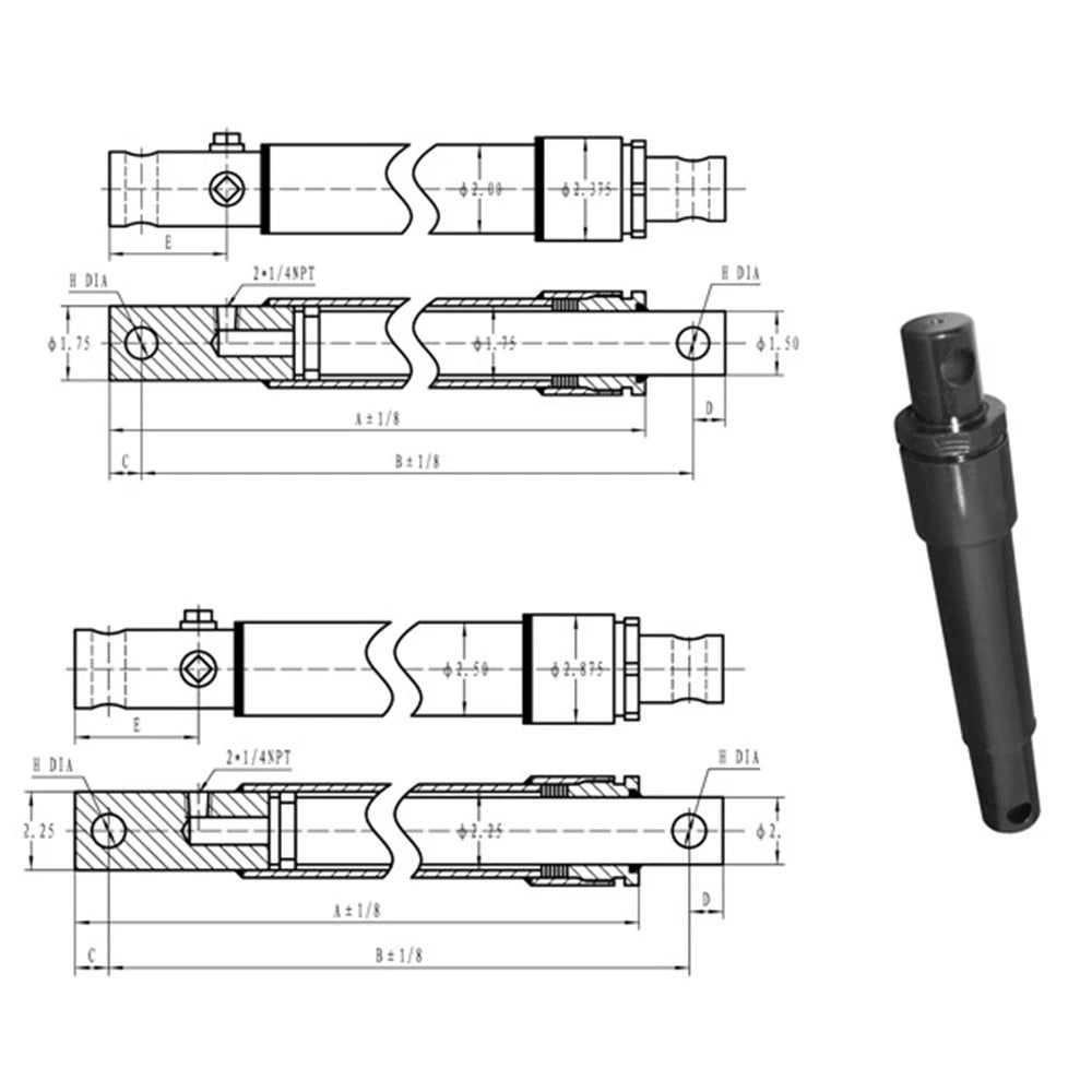 2500 PSI Cylinder for Hercules Snow Plow (1512-0625)