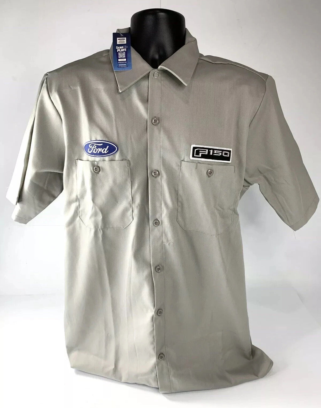 Mechanic Style Button Up Shirt for Ford F150 Owners (Gray Blue) (2011–2024)