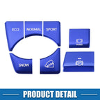 Set of 7 Handbrake Drive Mode Button Covers for Toyota RAV4 (2019–2022) Blue