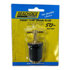 3X Marine Twist Type Drain Plug for SeaChoice (1'' Brass w/ Neoprene Seal)