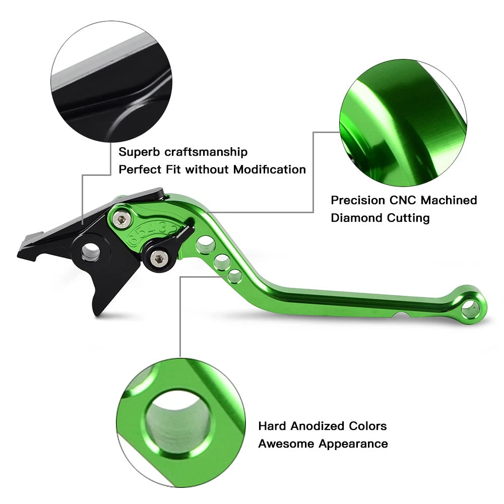 Long Clutch Brake Levers for Kawasaki Ninja ZX10R (2004–2005), ZX12R (2000–2005)