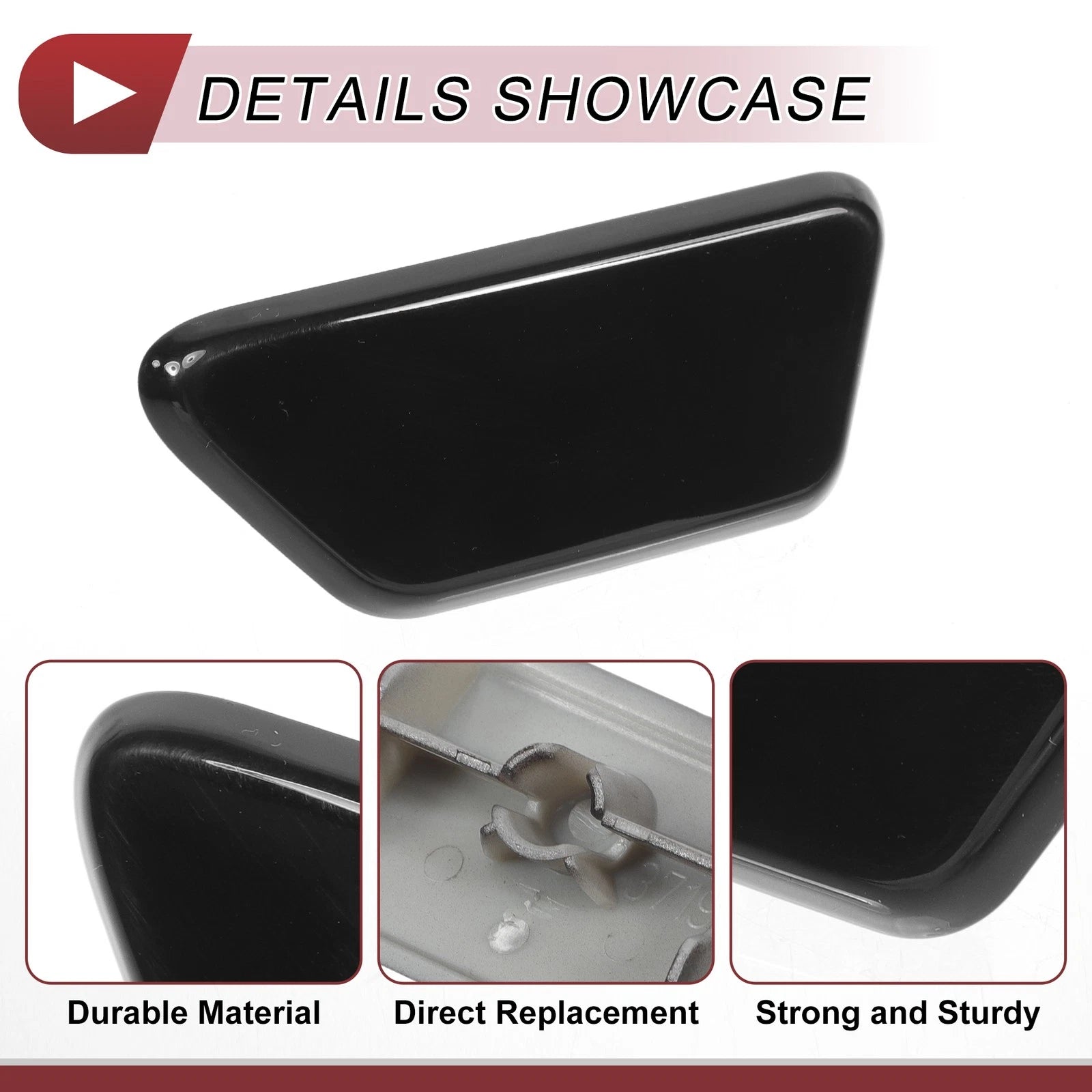 Front Left Washer Nozzle Cover Cap for Mitsubishi Outlander XL (2013–2015) Black