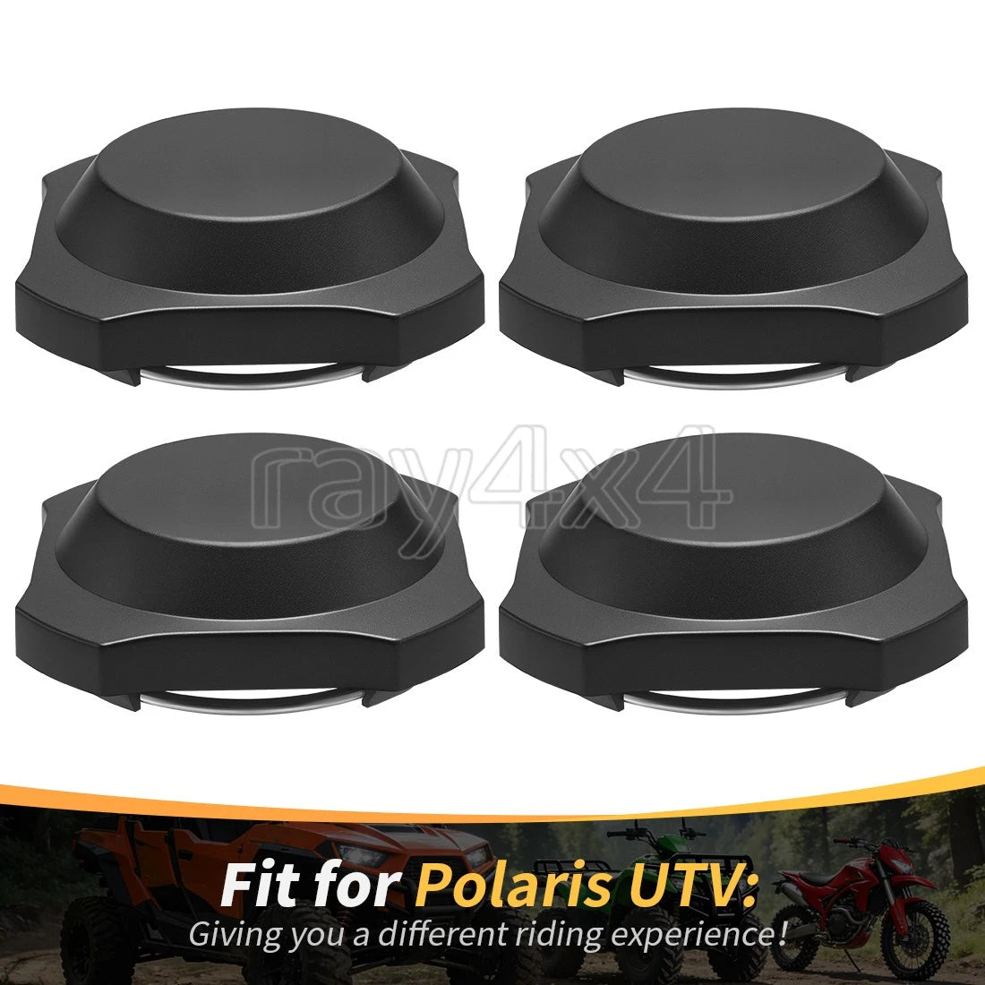 Set of 4 Center Hub Wheel Caps for Polaris RZR XP 4 1000 (2024–2025)