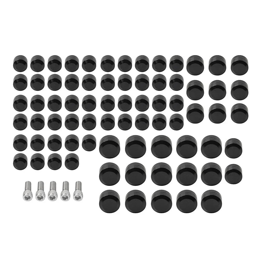75X Black Engine Bolt Caps for Harley Touring Road King Street Glide (2007-2016)