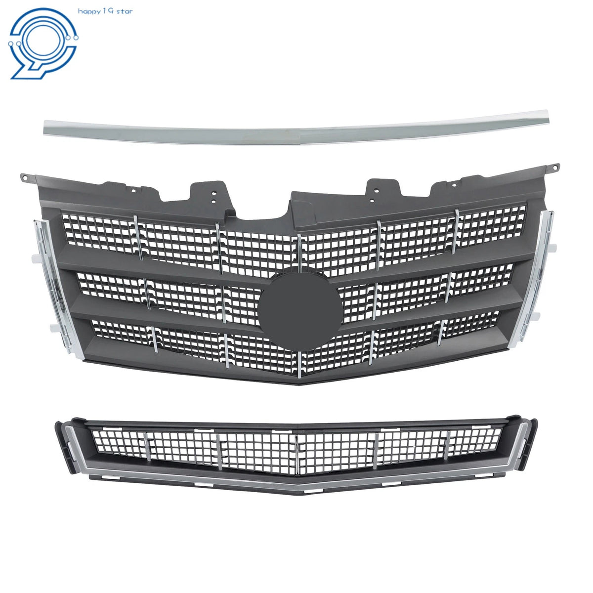 Front Upper & Lower Grill with Chrome Trim for Cadillac CTS (2008–2011)