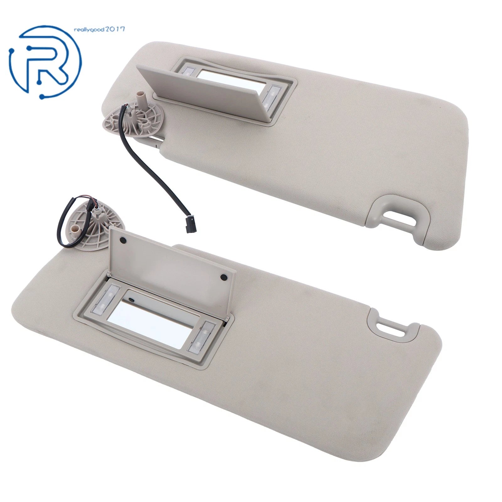 Sunvisor Set for Ram 1500 2500 3500 (2013-2018) Gray Plastic