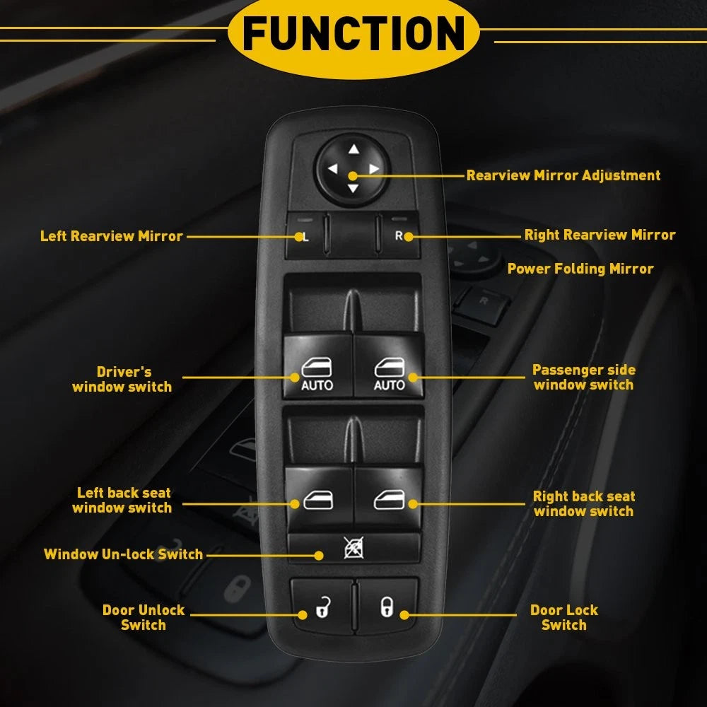 Power Mirror Window Control Switch for Chrysler 300, Pacifica, Charger (2005–2023)